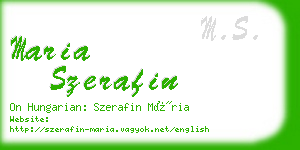 maria szerafin business card